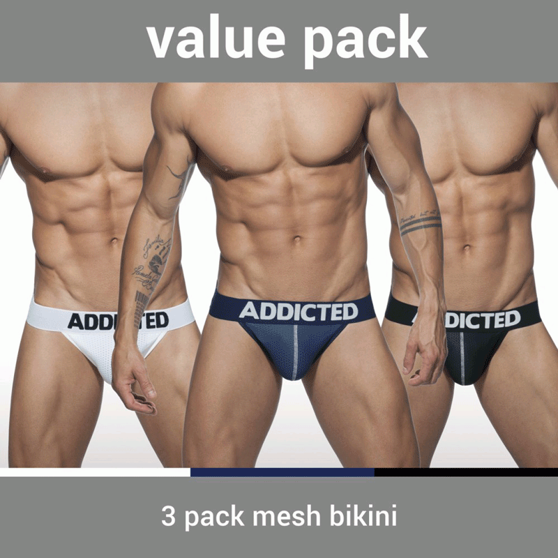 AD679P 3 PACK MESH BIKINI PUSH UP