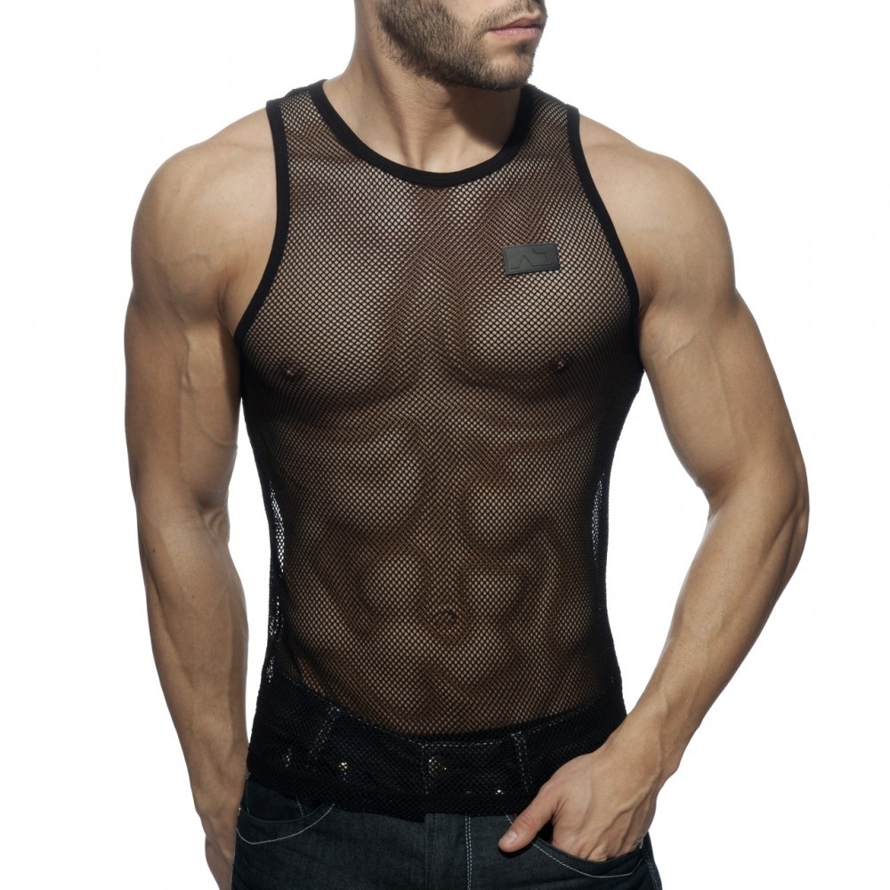 BLACK & WHITE MESH TANKTOP