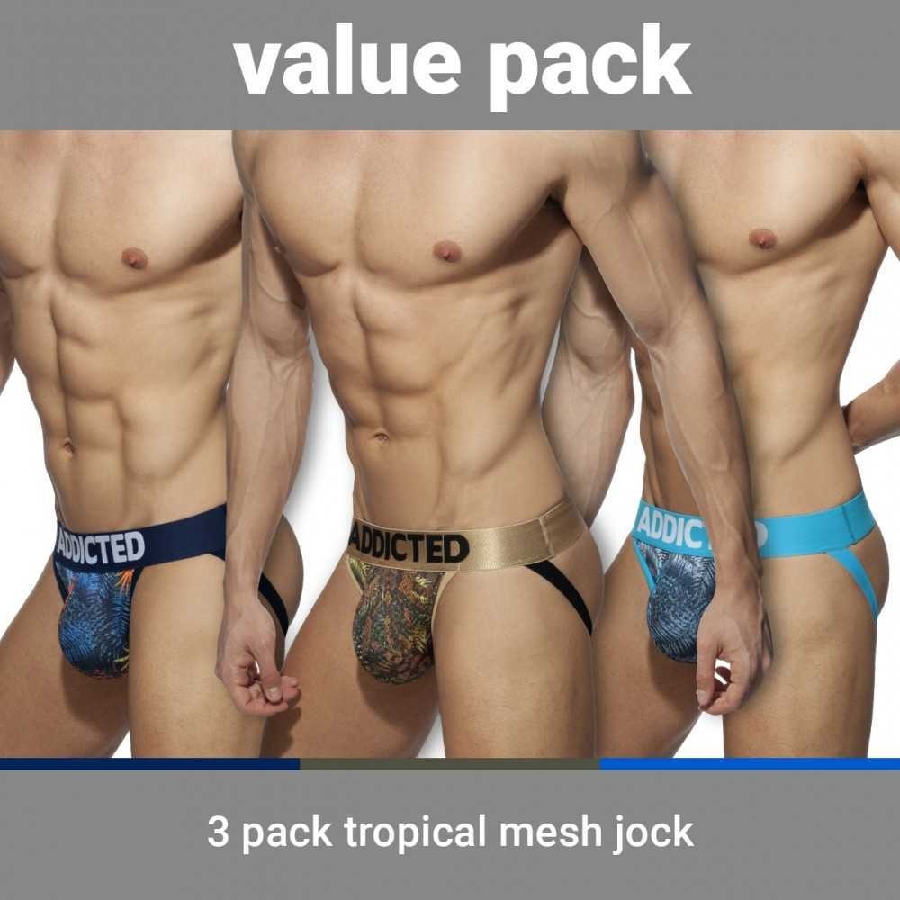 3 PACK TROPICAL MESH JOCK PUSH UP