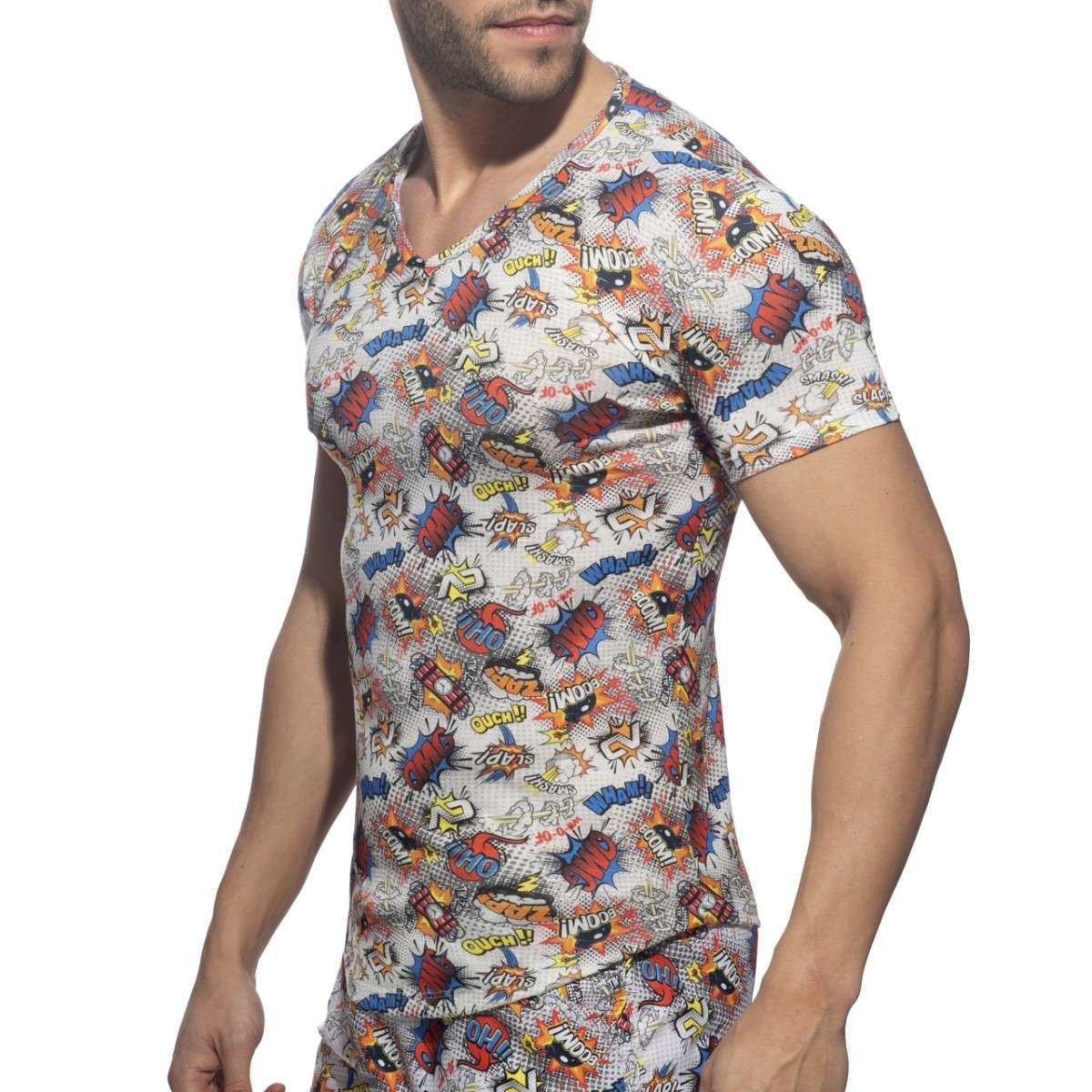 AD1086 COMIC V NECK T-SHIRT