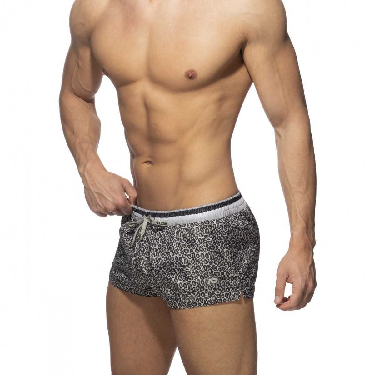 LEOPARD STRIPES SWIM SHORT