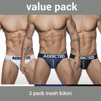 AD679P 3 PACK MESH BIKINI PUSH UP