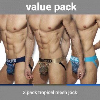 AD911P 3 PACK TROPICAL MESH JOCK PUSH UP