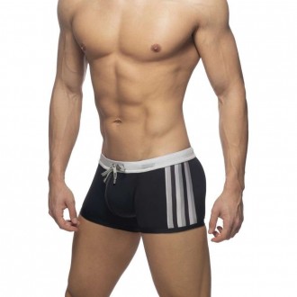 ADS282 BLACK STRIPED SWIM TRUNK