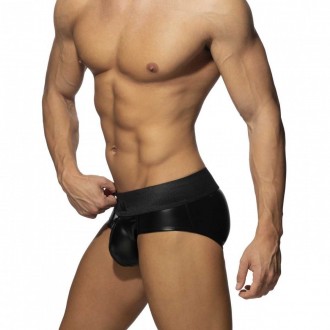 ADF133 FRONT ZIP RUB BRIEF