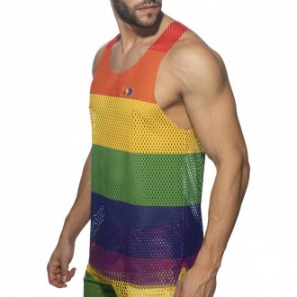 AD1166 MESH RAINBOW TANK TOP