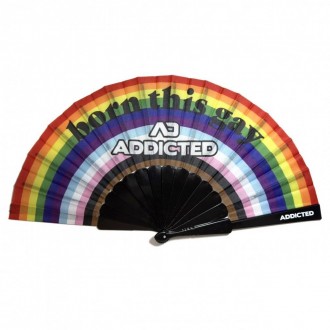 'BORN THIS GAY' ADDICTED HANDFAN