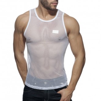AD848 BLACK & WHITE MESH TANKTOP