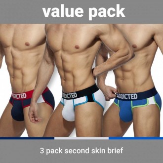 AD897P SECOND SKIN 3 PACK BRIEF