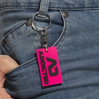ADDICTED RUBBER KEYRING