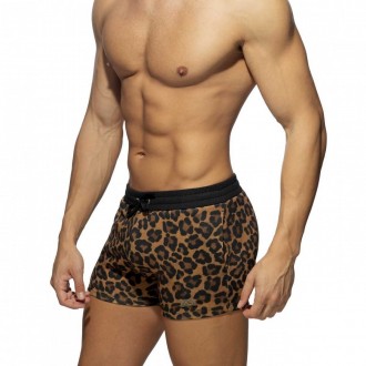 LEOPARD ATHLETIC SHORTS