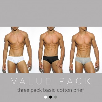 UN184P THREE PACK BASIC COTTON BRIEF