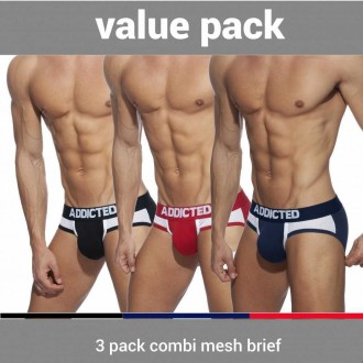 3 PACK COMBI MESH BRIEF